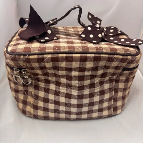 Brown Checkered Women's Bag - Picture 3 of 5